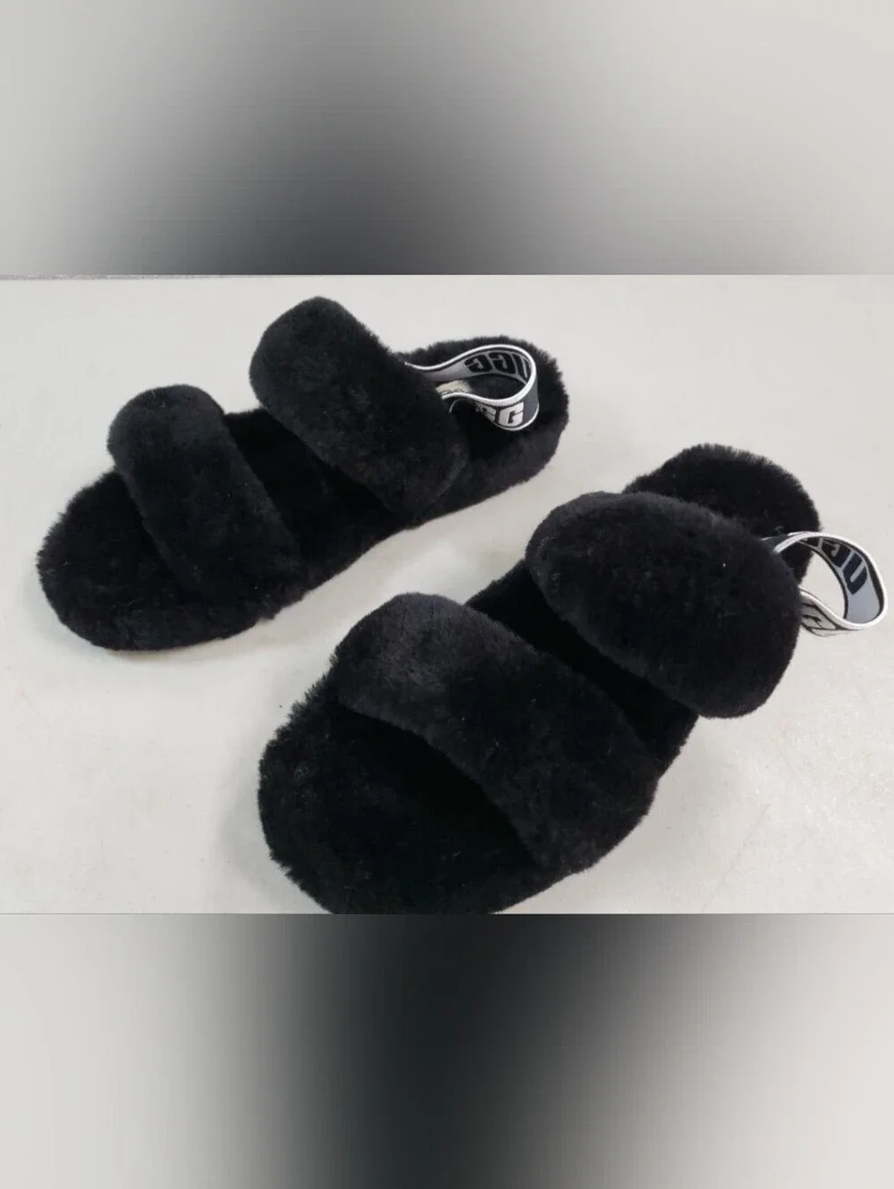 UGG Wmns Oh Yeah Slide 'Black' Sandals Size 9 Used Exc MSRP $100